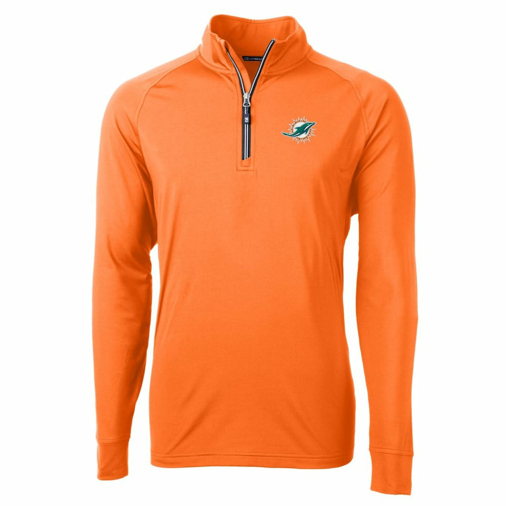 Miami Dolphins Cutter & Buck Adapt Eco Knit Stretch Recycled Quarter-Zip Jacket - Orange discount