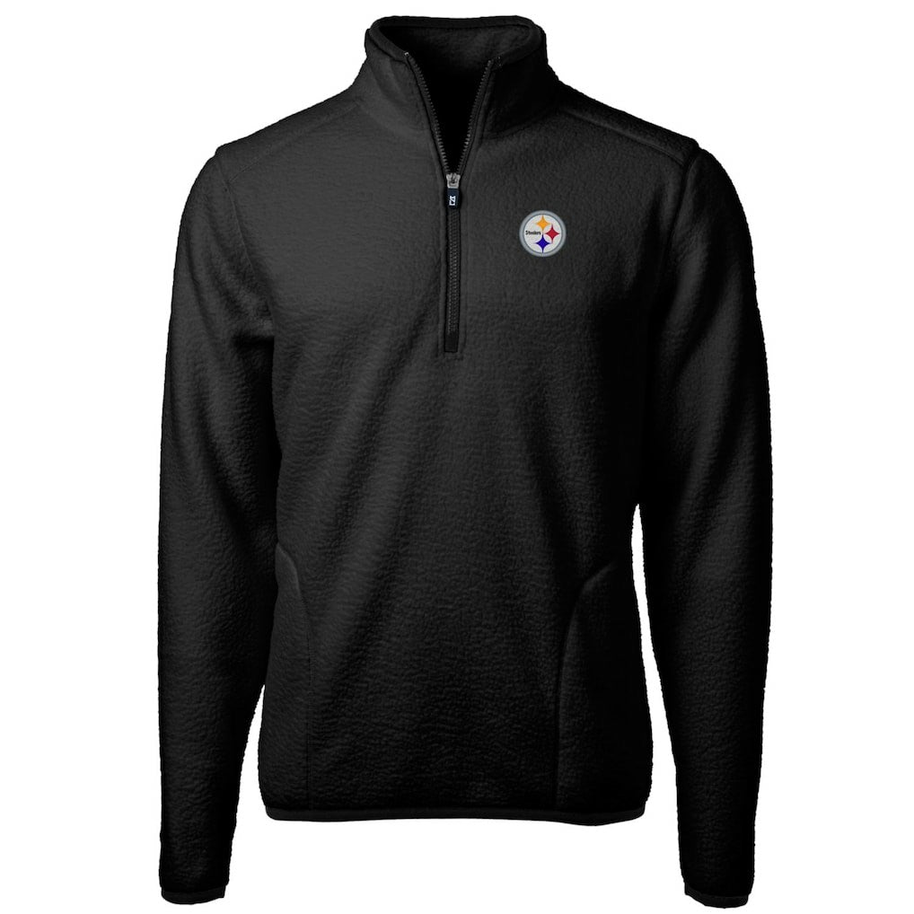 Pittsburgh Steelers Cutter & Buck Cascade Eco Sherpa Fleece Quarter-Zip Pullover Jacket - Black outlet
