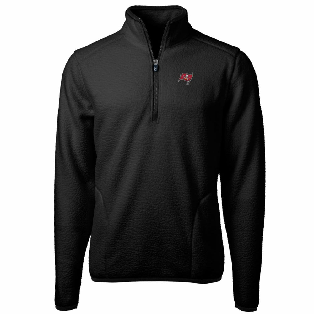 Tampa Bay Buccaneers Cutter & Buck Cascade Eco Sherpa Fleece Quarter-Zip Pullover Jacket - Black on sale