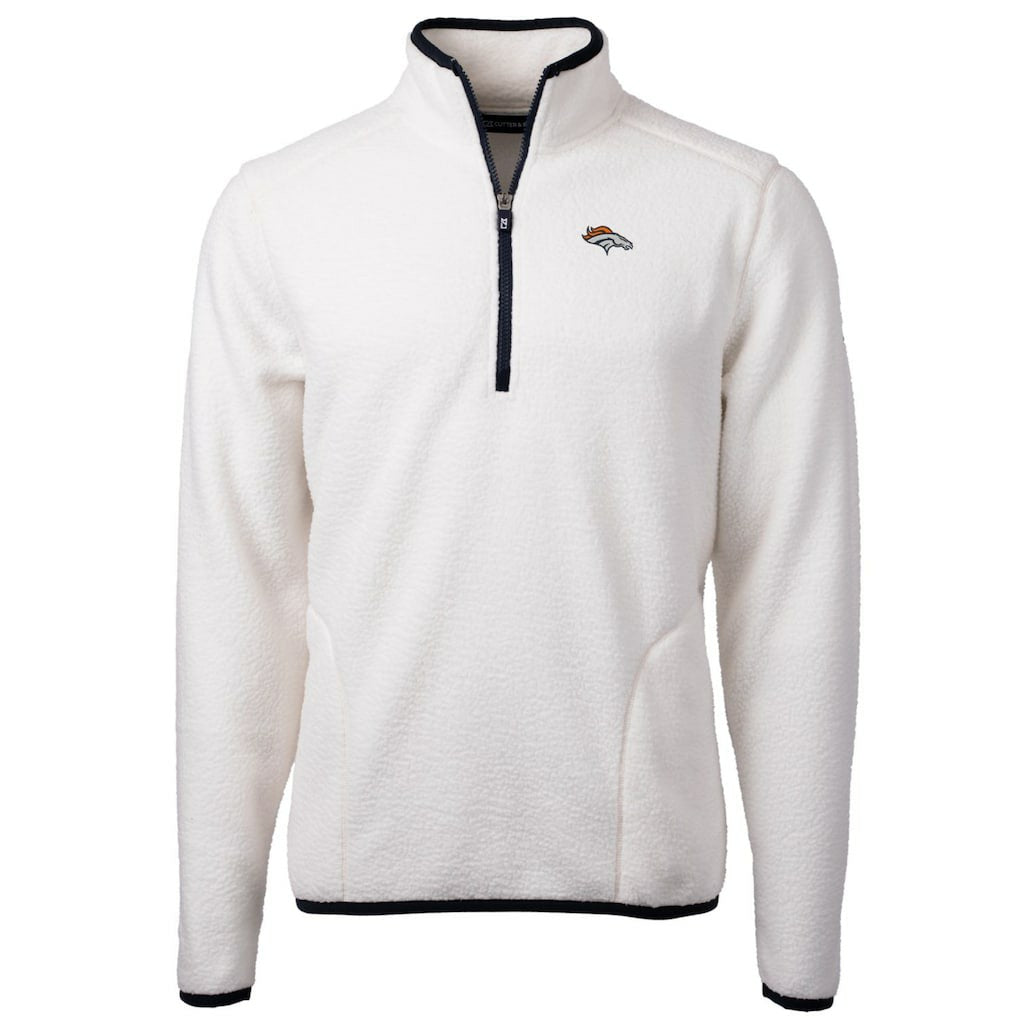 Denver Broncos Cutter & Buck Cascade Eco Sherpa Fleece Quarter-Zip Pullover Jacket - White outlet