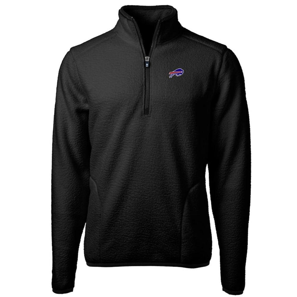 Buffalo Bills Cutter & Buck Big & Tall Cascade Eco Sherpa Fleece Quarter-Zip Pullover Jacket - Black on sale