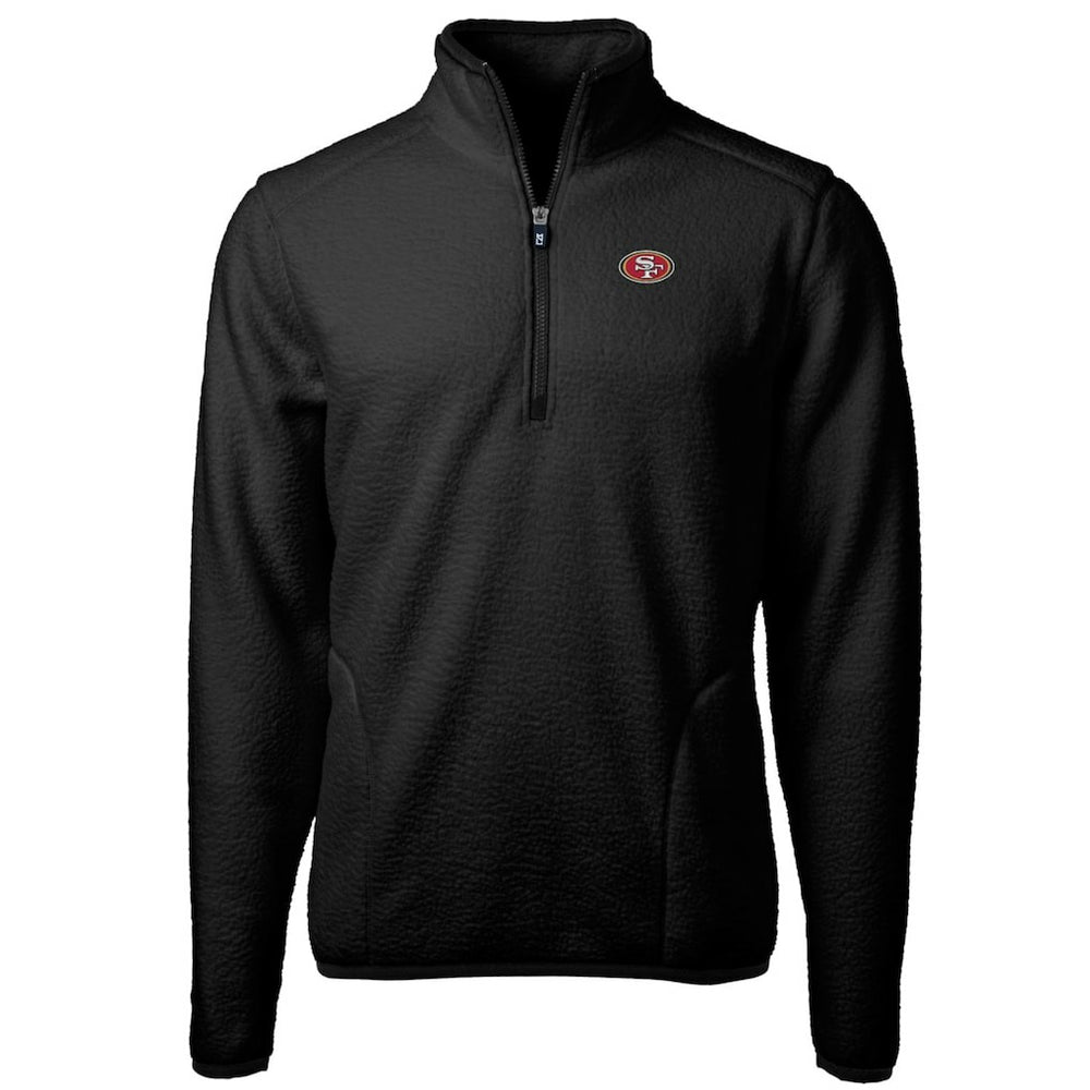San Francisco 49ers Cutter & Buck Big & Tall Cascade Eco Sherpa Fleece Quarter-Zip Pullover Jacket - Black discount