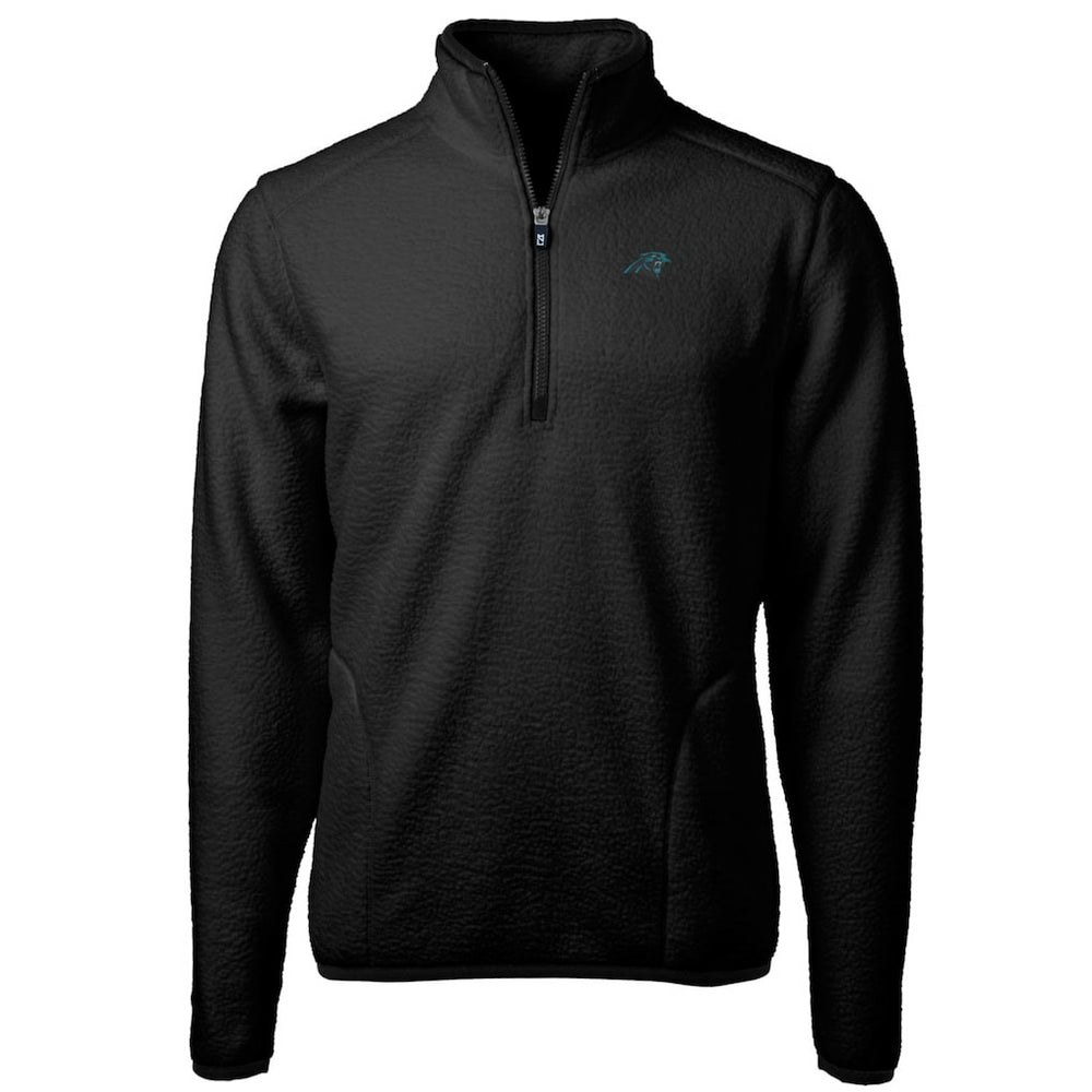 Carolina Panthers Cutter & Buck Big & Tall Cascade Eco Sherpa Fleece Quarter-Zip Pullover Jacket - Black online