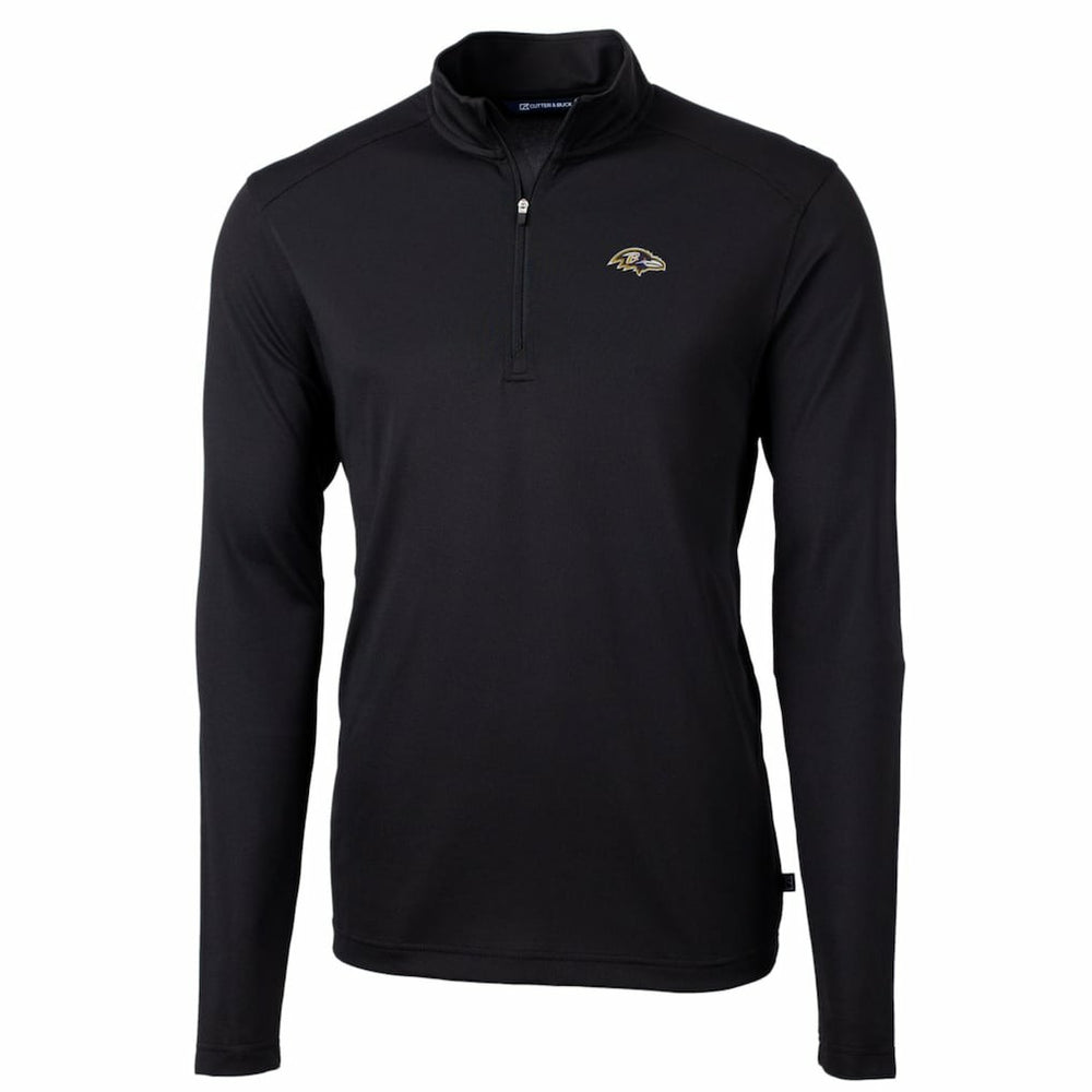 Baltimore Ravens Cutter & Buck Big & Tall Virtue Eco Pique Quarter-Zip Pullover Jacket - Black discount