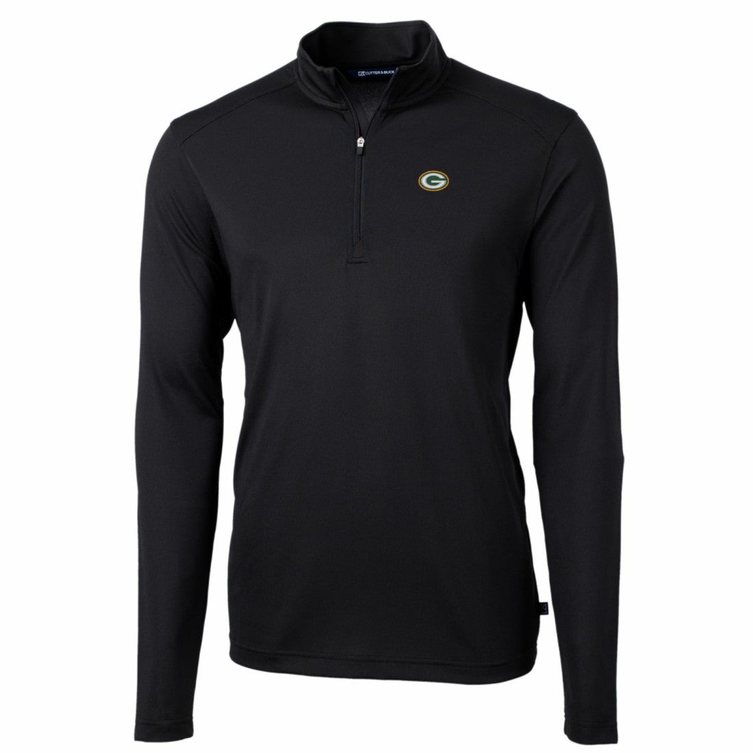 Green Bay Packers Cutter & Buck Big & Tall Virtue Eco Pique Quarter-Zip Pullover Jacket - Black discount
