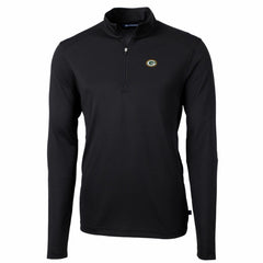 Green Bay Packers Cutter & Buck Big & Tall Virtue Eco Pique Quarter-Zip Pullover Jacket - Black discount
