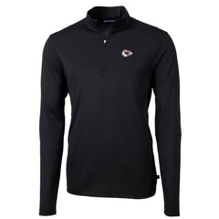 Kansas City Chiefs Cutter & Buck Big & Tall Virtue Eco Pique Quarter-Zip Pullover Jacket - Black discount