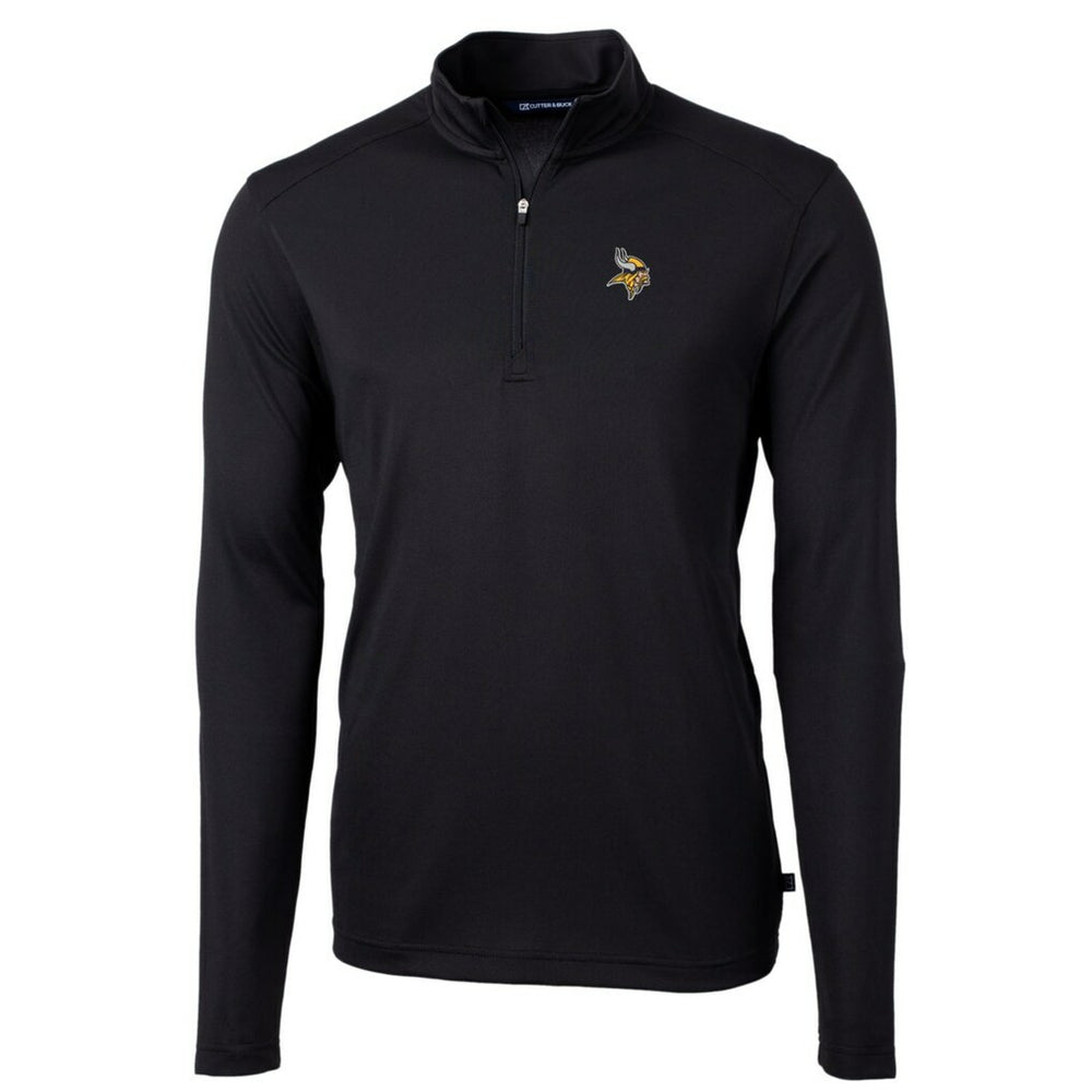 Minnesota Vikings Cutter & Buck Big & Tall Virtue Eco Pique Quarter-Zip Pullover Jacket - Black online