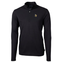 Minnesota Vikings Cutter & Buck Big & Tall Virtue Eco Pique Quarter-Zip Pullover Jacket - Black online