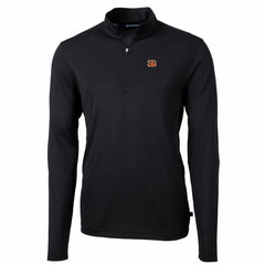 Cincinnati Bengals Cutter & Buck Big & Tall Virtue Eco Pique Quarter-Zip Pullover Jacket - Black outlet