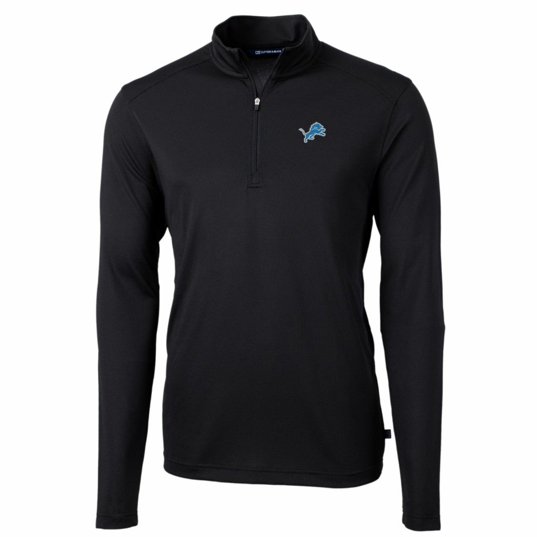 Detroit Lions Cutter & Buck Big & Tall Virtue Eco Pique Quarter-Zip Pullover Jacket - Black cheap