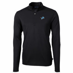 Detroit Lions Cutter & Buck Big & Tall Virtue Eco Pique Quarter-Zip Pullover Jacket - Black cheap