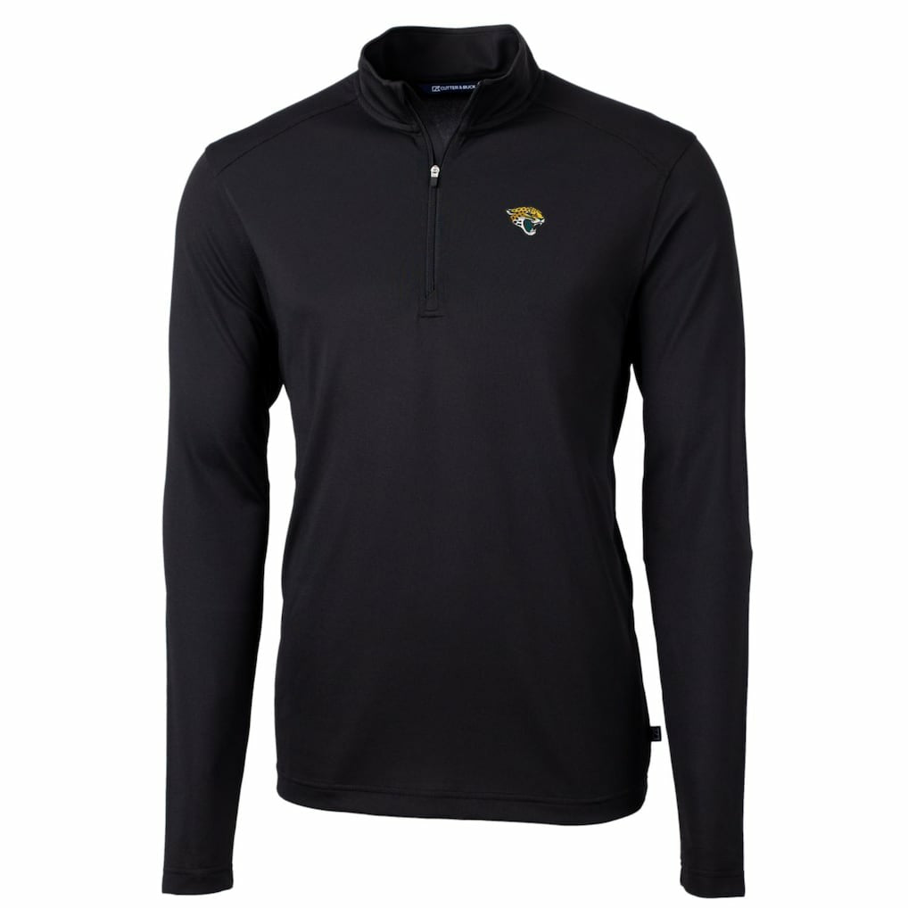 Jacksonville Jaguars Cutter & Buck Big & Tall Virtue Eco Pique Quarter-Zip Pullover Jacket - Black online