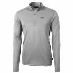 Green Bay Packers Cutter & Buck Big & Tall Virtue Eco Pique Quarter-Zip Pullover Jacket - Gray for sale