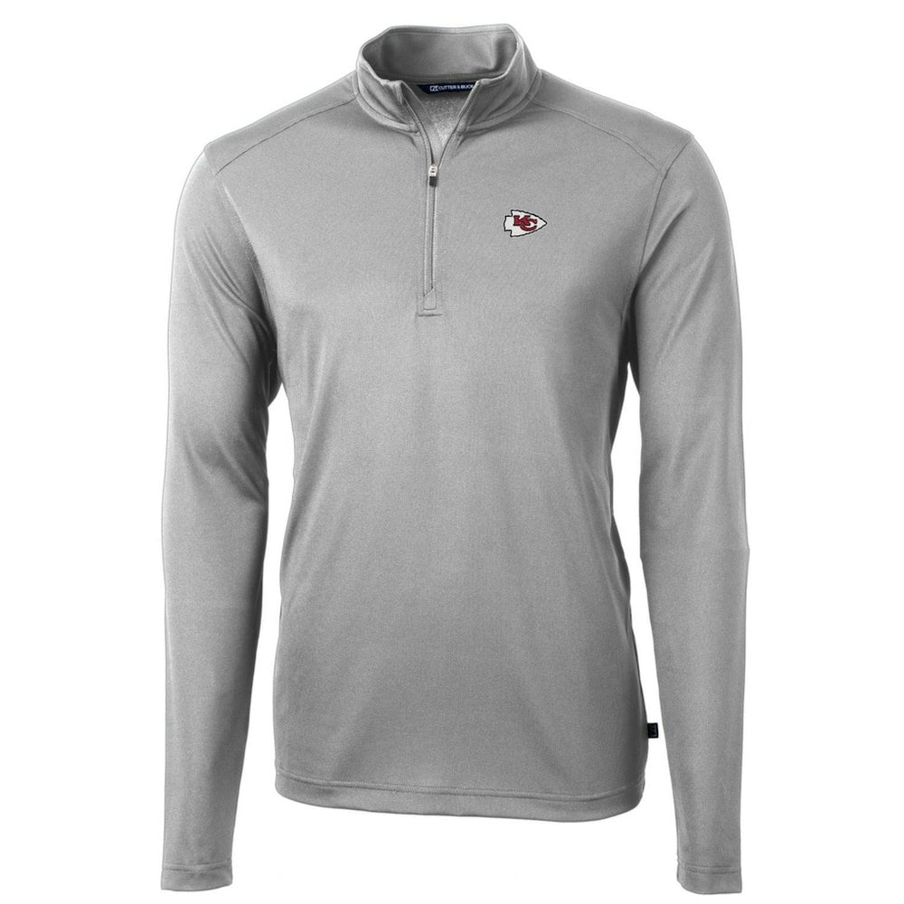 Kansas City Chiefs Cutter & Buck Big & Tall Virtue Eco Pique Quarter-Zip Pullover Jacket - Gray outlet