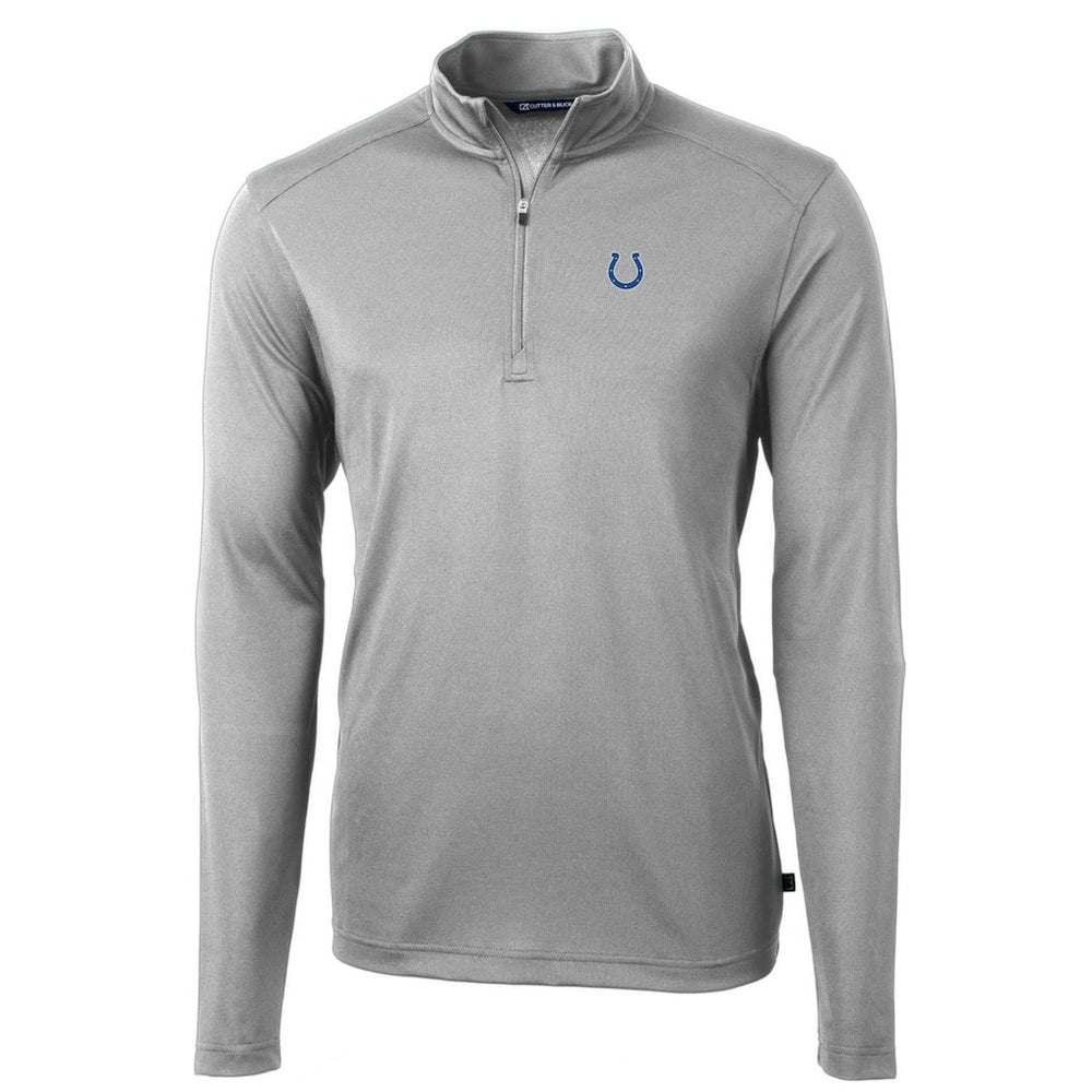 Indianapolis Colts Cutter & Buck Big & Tall Virtue Eco Pique Quarter-Zip Pullover Jacket - Gray on sale