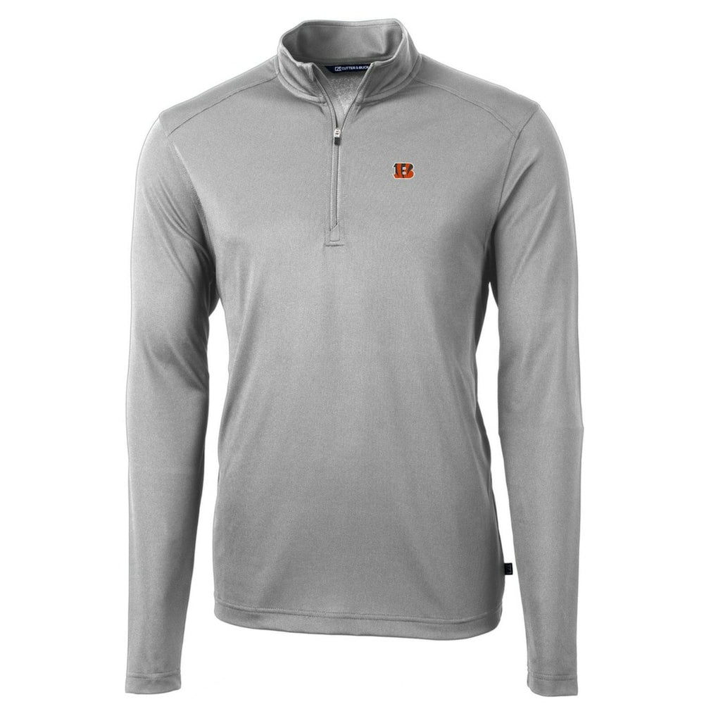 Cincinnati Bengals Cutter & Buck Big & Tall Virtue Eco Pique Quarter-Zip Pullover Jacket - Gray sale