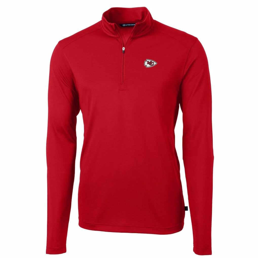Kansas City Chiefs Cutter & Buck Big & Tall Virtue Eco Pique Quarter-Zip Pullover Jacket - Red outlet
