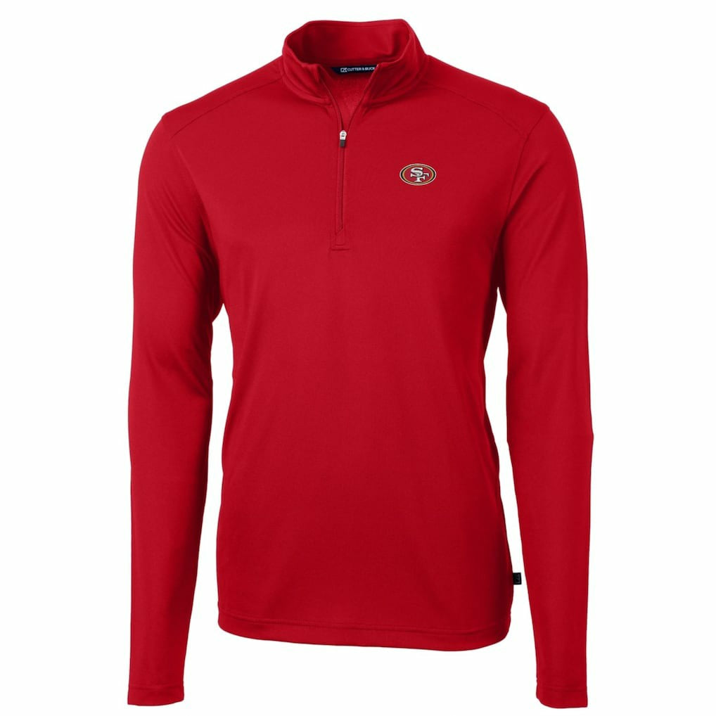 San Francisco 49ers Cutter & Buck Big & Tall Virtue Eco Pique Quarter-Zip Pullover Jacket - Scarlet outlet