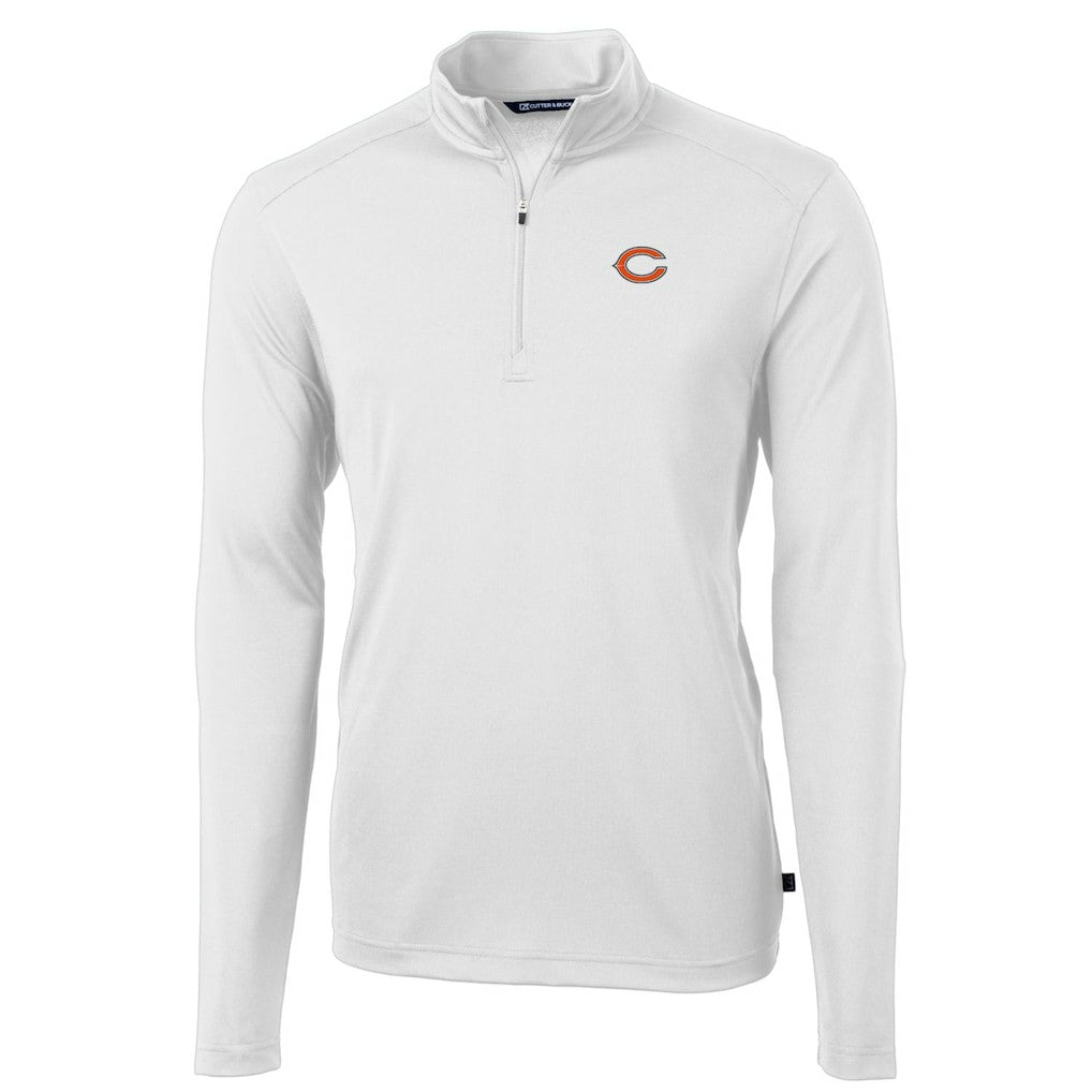 Chicago Bears Cutter & Buck Big & Tall Virtue Eco Pique Quarter-Zip Pullover Jacket - White online