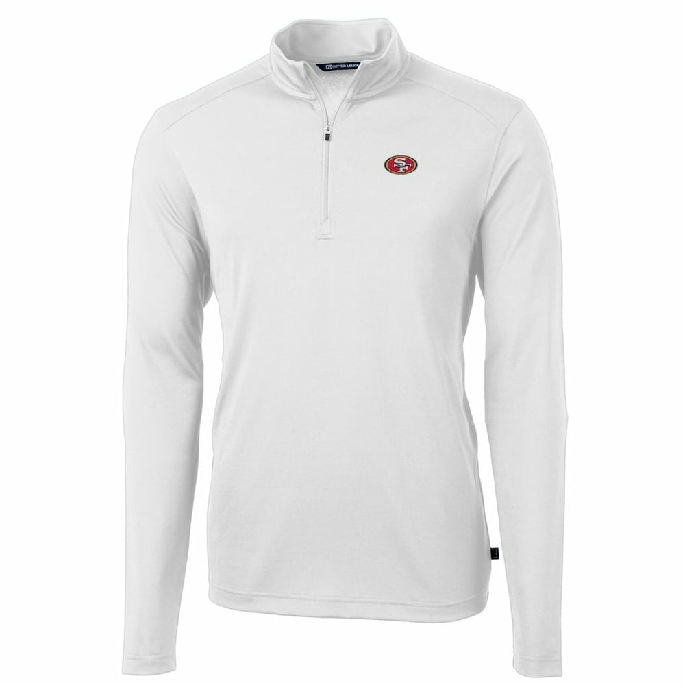 San Francisco 49ers Cutter & Buck Big & Tall Virtue Eco Pique Quarter-Zip Pullover Jacket - White cheap