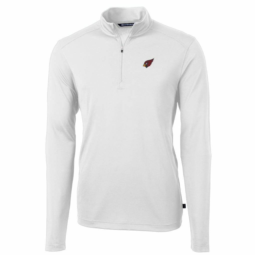 Arizona Cardinals Cutter & Buck Big & Tall Virtue Eco Pique Quarter-Zip Pullover Jacket - White for sale