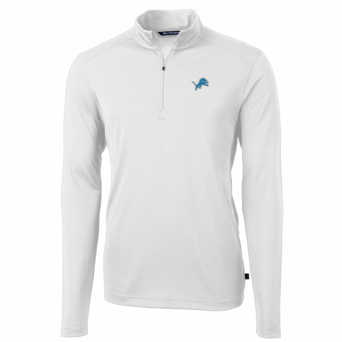 Detroit Lions Cutter & Buck Big & Tall Virtue Eco Pique Quarter-Zip Pullover Jacket - White discount