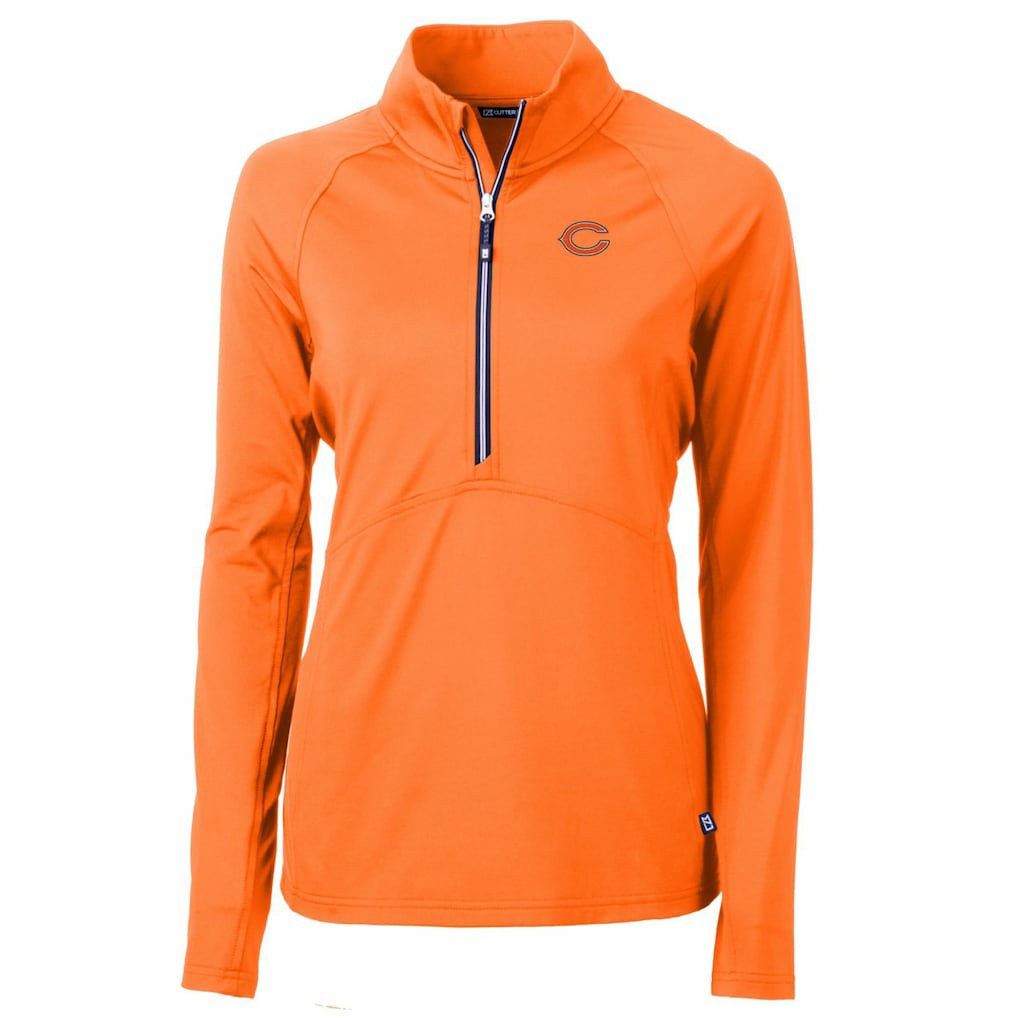 Chicago Bears Cutter & Buck Women's Adapt Eco Knit Stretch Recycled Half-Zip Pullover Top - Orange outlet