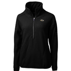 Baltimore Ravens Cutter & Buck Women's Cascade Eco Sherpa Fleece Half-Zip Pullover Jacket - Black on sale