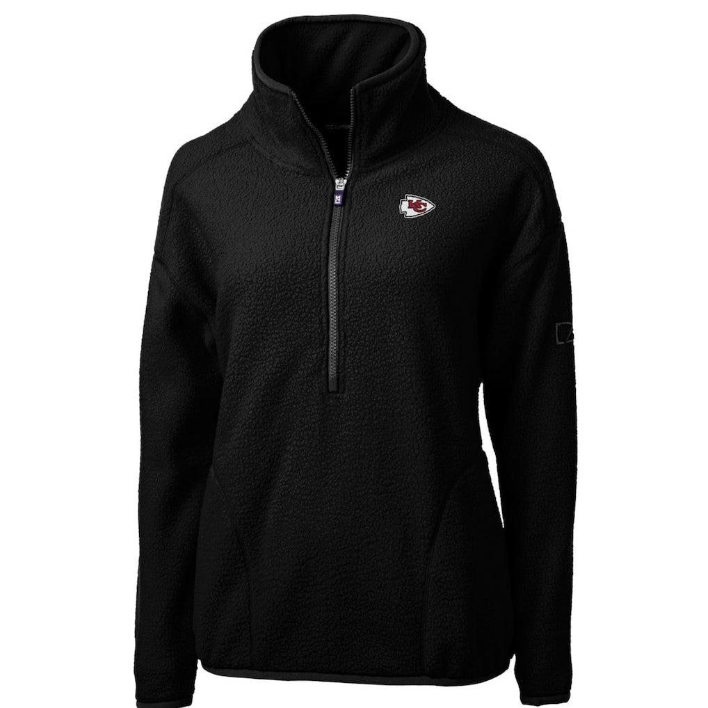 Kansas City Chiefs Cutter & Buck Women's Cascade Eco Sherpa Fleece Half-Zip Pullover Jacket - Black outlet