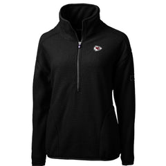 Kansas City Chiefs Cutter & Buck Women's Cascade Eco Sherpa Fleece Half-Zip Pullover Jacket - Black outlet
