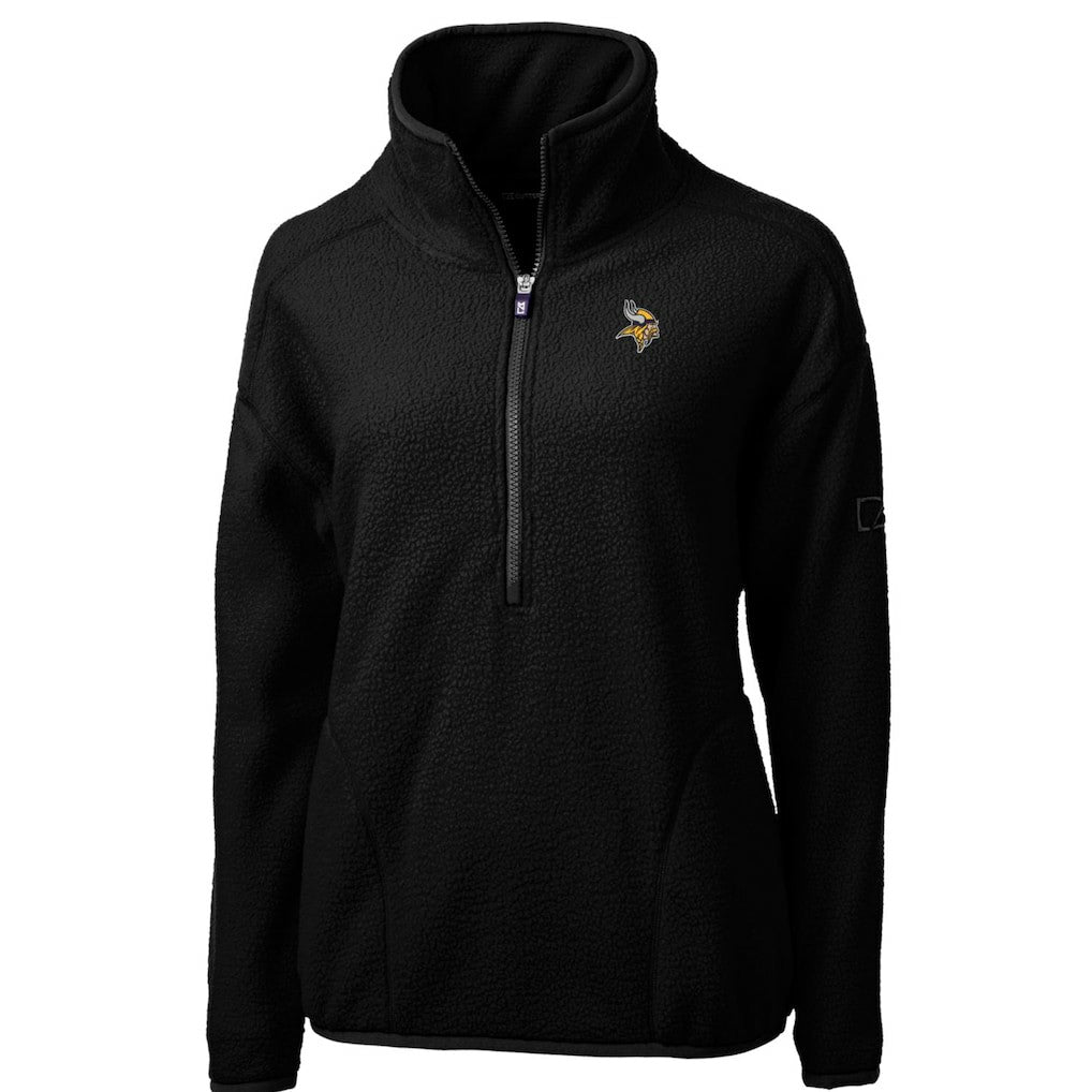 Minnesota Vikings Cutter & Buck Women's Cascade Eco Sherpa Fleece Half-Zip Pullover Jacket - Black discount