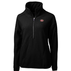 San Francisco 49ers Cutter & Buck Women's Cascade Eco Sherpa Fleece Half-Zip Pullover Jacket - Black sale