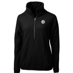 Pittsburgh Steelers Cutter & Buck Women's Cascade Eco Sherpa Fleece Half-Zip Pullover Jacket - Black sale