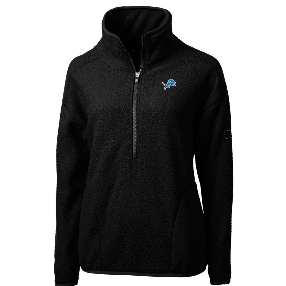 Detroit Lions Cutter & Buck Women's Cascade Eco Sherpa Fleece Half-Zip Pullover Jacket - Black sale