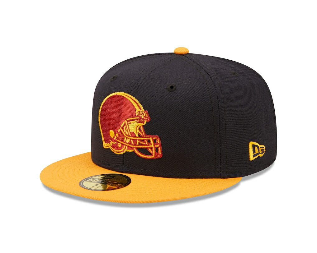 Cleveland Browns New Era 60th Anniversary 59FIFTY Fitted Hat - Navy/Gold cheap
