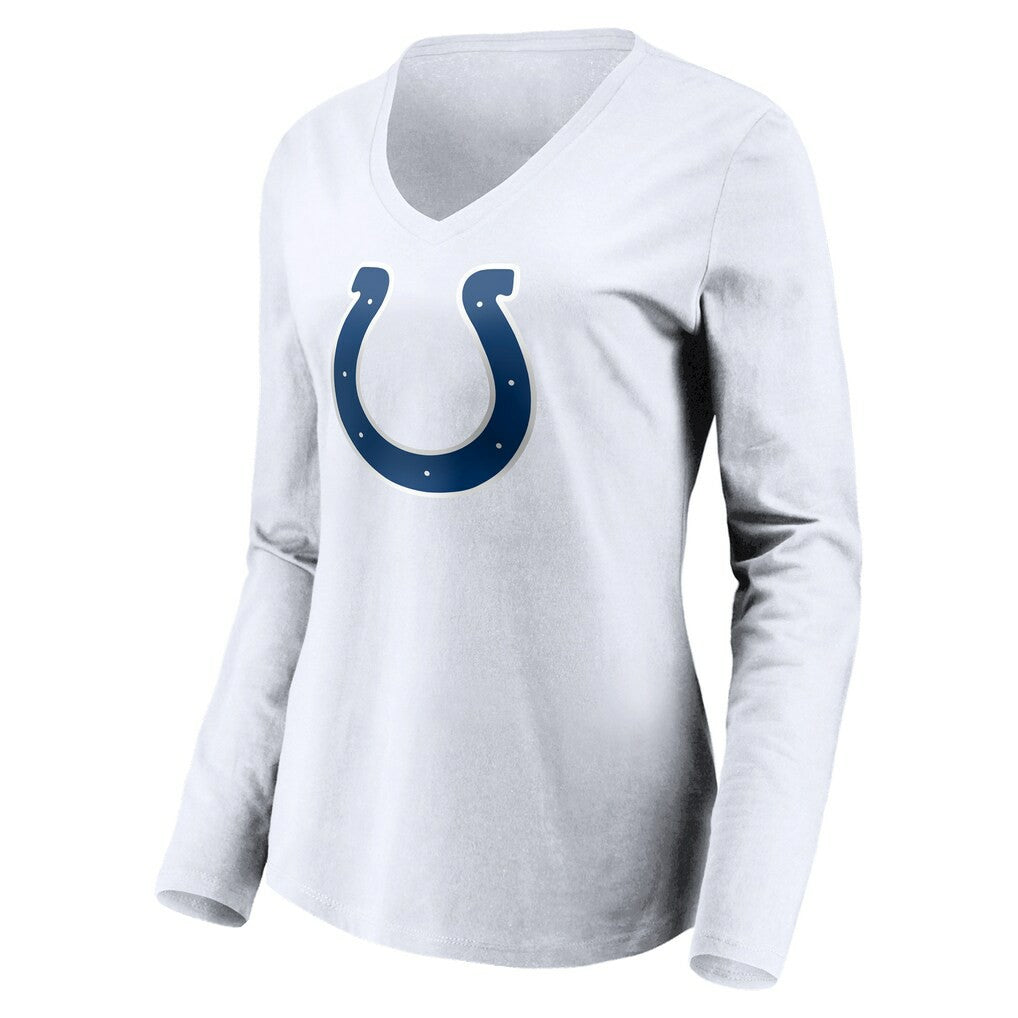 Indianapolis Colts Women's Team Authentic Logo Personalized Name & Number V-Neck Long Sleeve T-Shirt - White outlet