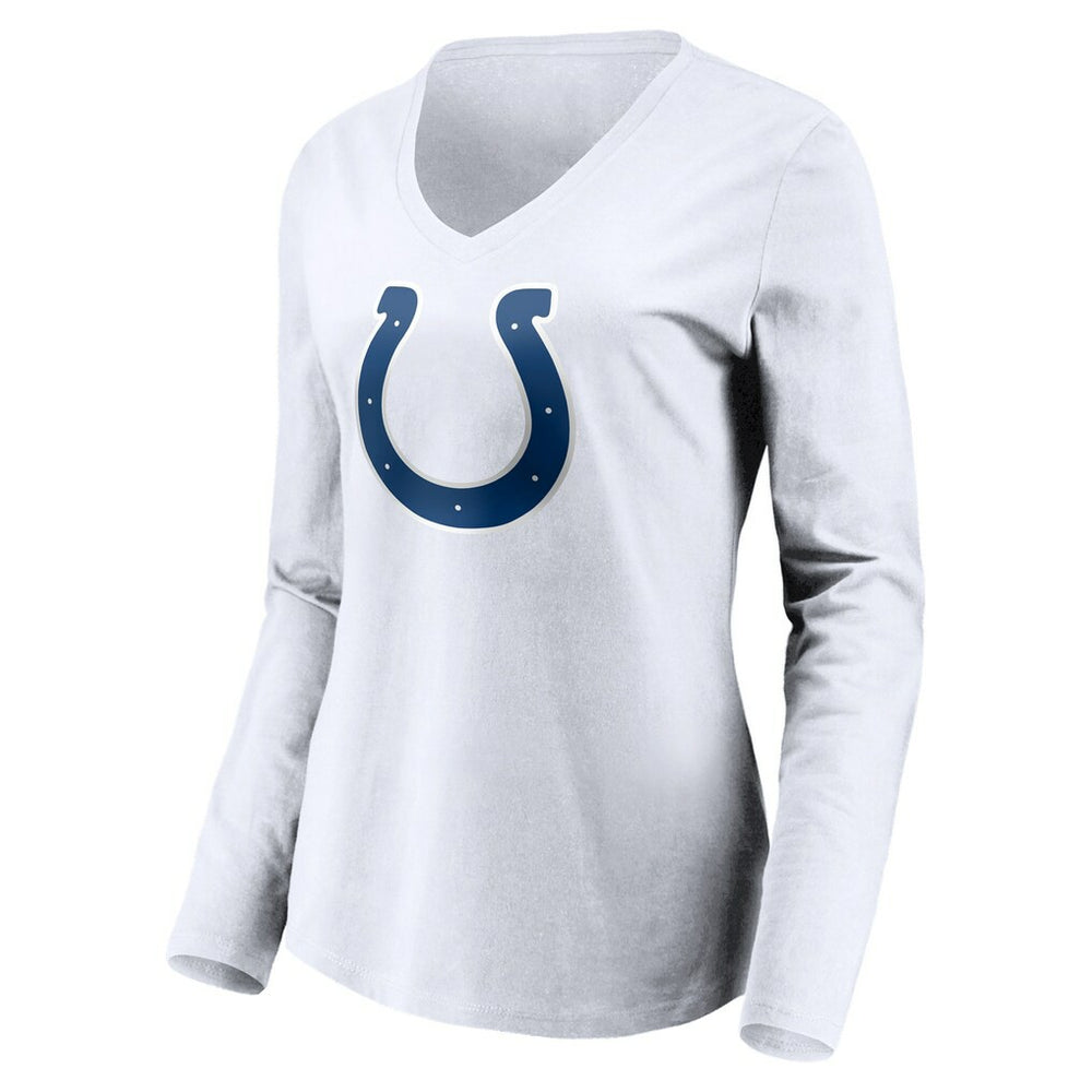Indianapolis Colts Women's Team Authentic Logo Personalized Name & Number V-Neck Long Sleeve T-Shirt - White outlet