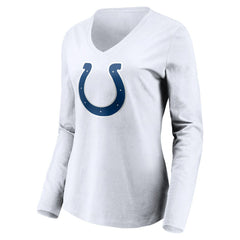 Indianapolis Colts Women's Team Authentic Logo Personalized Name & Number V-Neck Long Sleeve T-Shirt - White outlet
