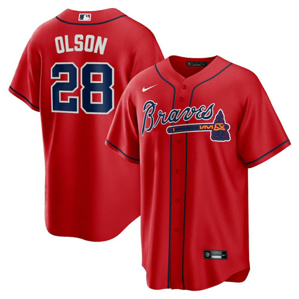 Matt Olson Atlanta Braves Alternate 2 Replica Jersey - Red | Nike