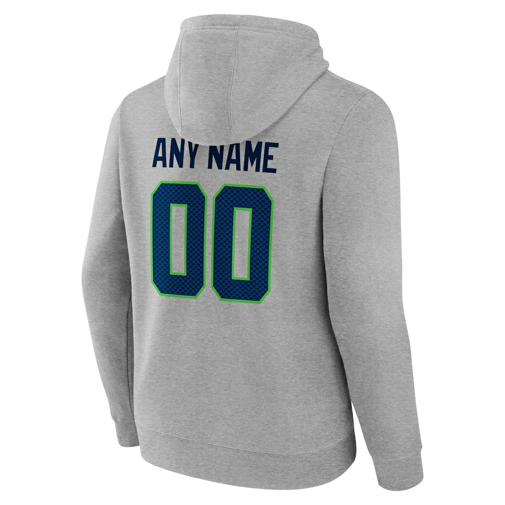 Seattle Seahawks Team Authentic Custom Pullover Hoodie - Heathered Gray outlet