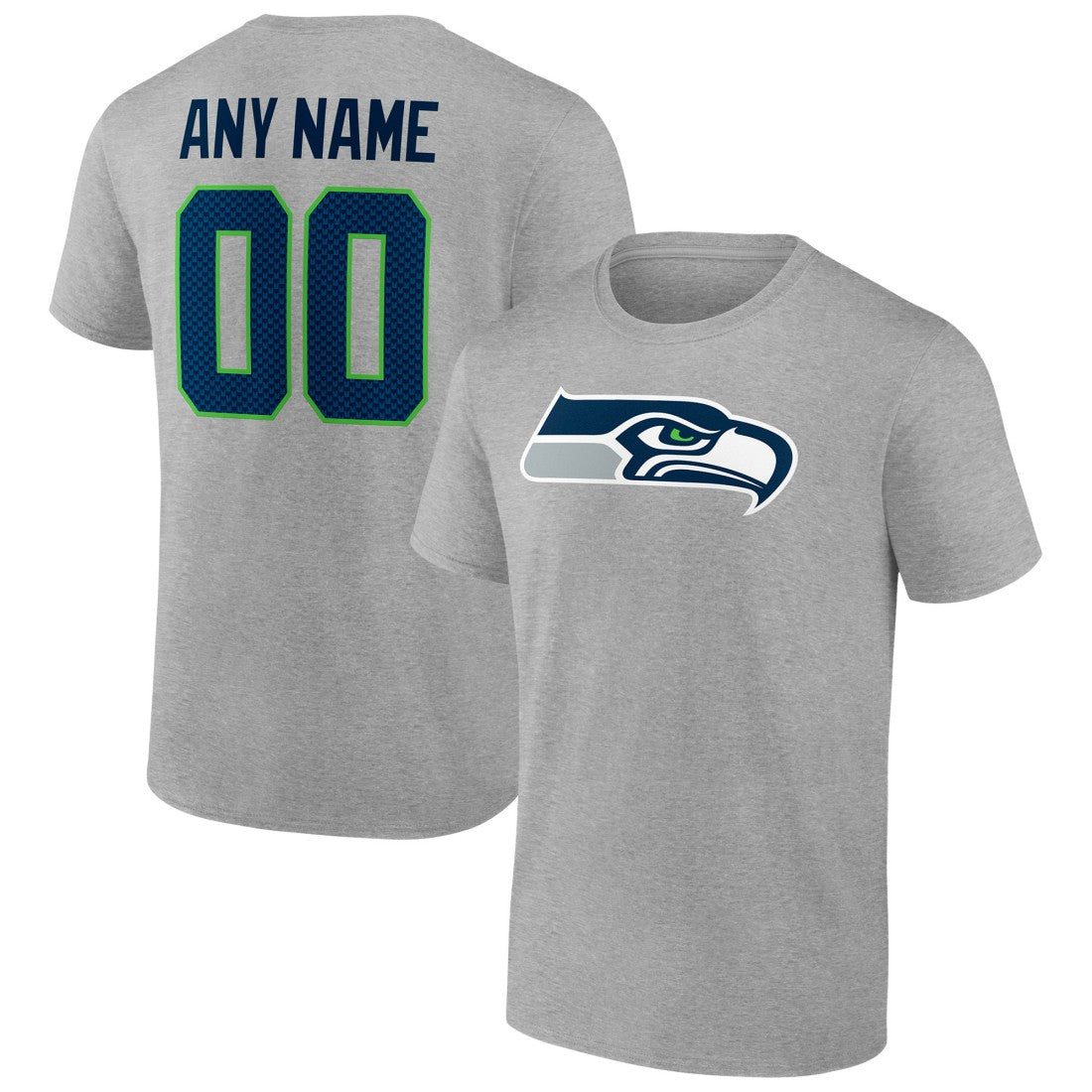Seattle Seahawks Team Authentic Custom T-Shirt - Heathered Gray for sale