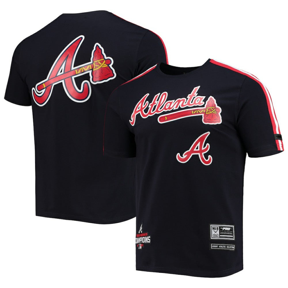 Atlanta Braves Pro Standard Taping T-Shirt - Navy/Red