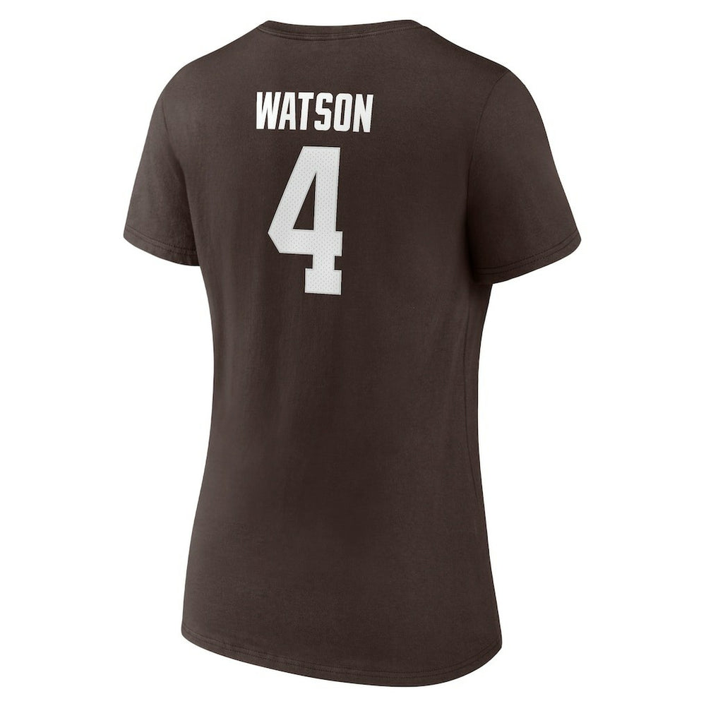 Deshaun Watson Cleveland Browns Women's Player Icon Name & Number V-Neck T-Shirt - Brown online