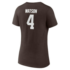 Deshaun Watson Cleveland Browns Women's Player Icon Name & Number V-Neck T-Shirt - Brown online