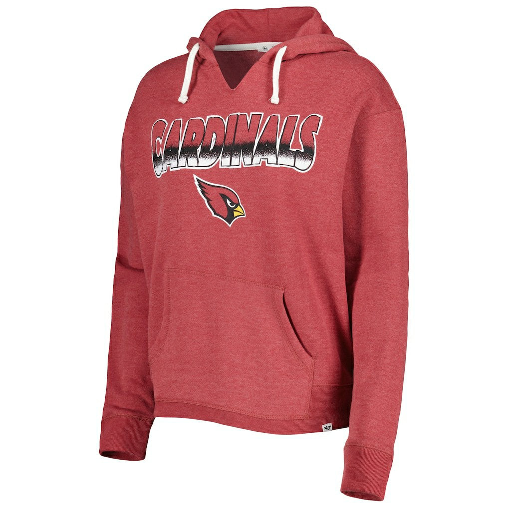 Arizona Cardinals '47 Women's Color Rise Kennedy Notch Neck Pullover Hoodie - Cardinal discount