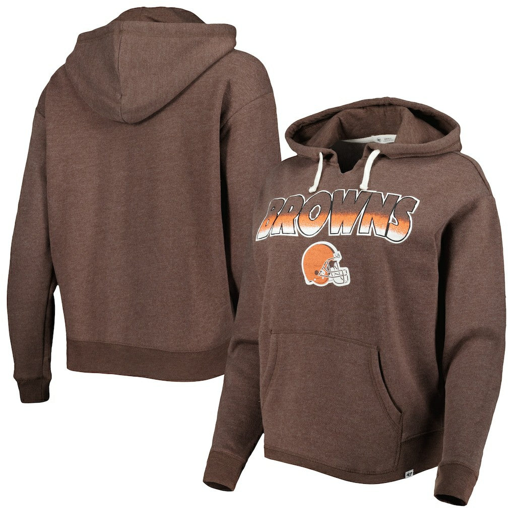 Cleveland Browns '47 Women's Color Rise Kennedy Pullover Hoodie - Brown cheap