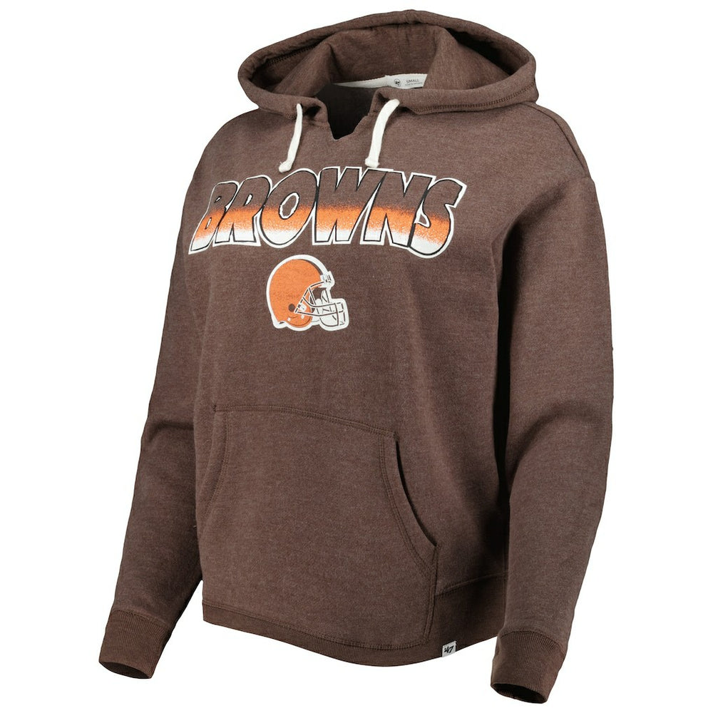 Cleveland Browns '47 Women's Color Rise Kennedy Pullover Hoodie - Brown cheap