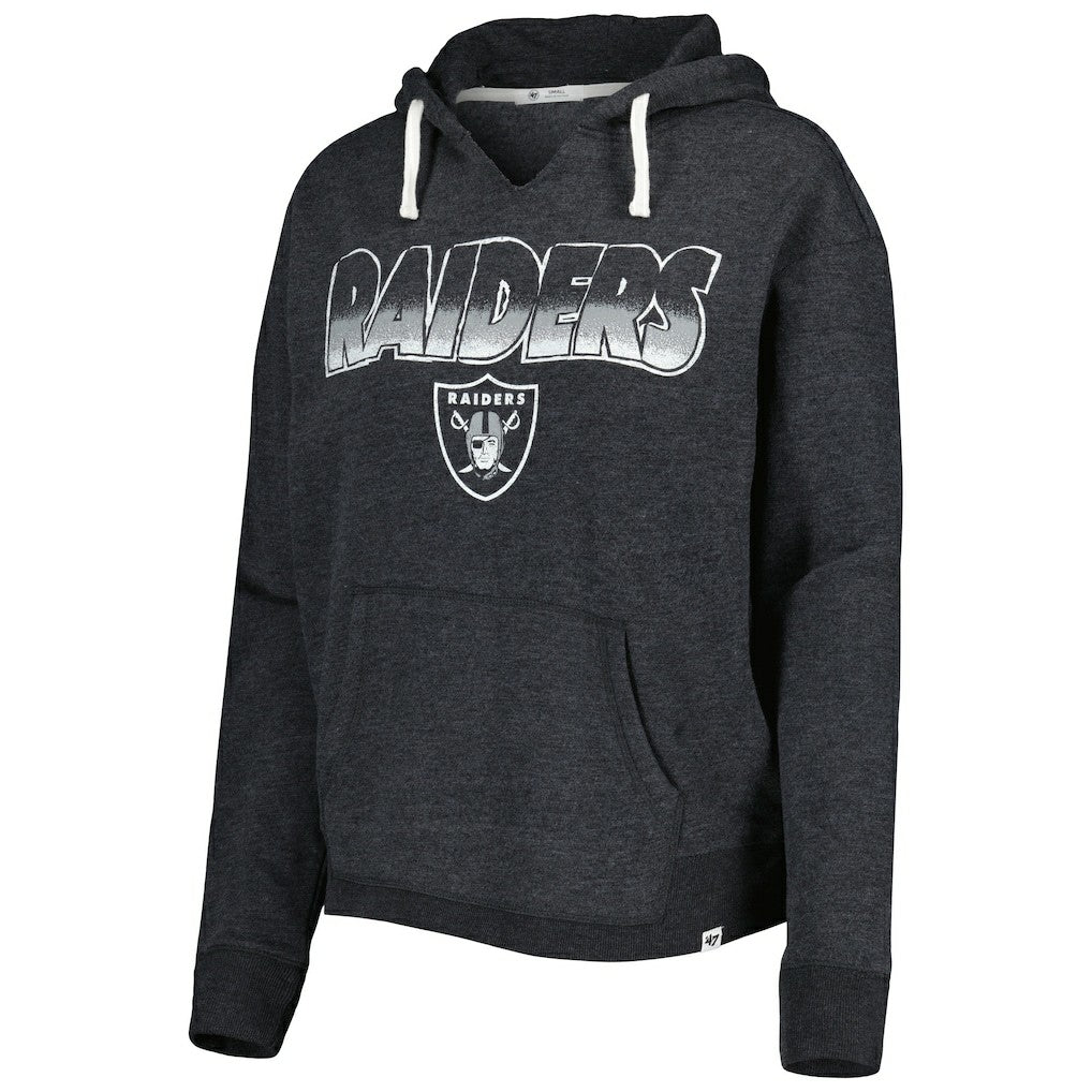 Las Vegas Raiders '47 Women's Color Rise Kennedy Notch Neck Pullover Hoodie - Black for sale