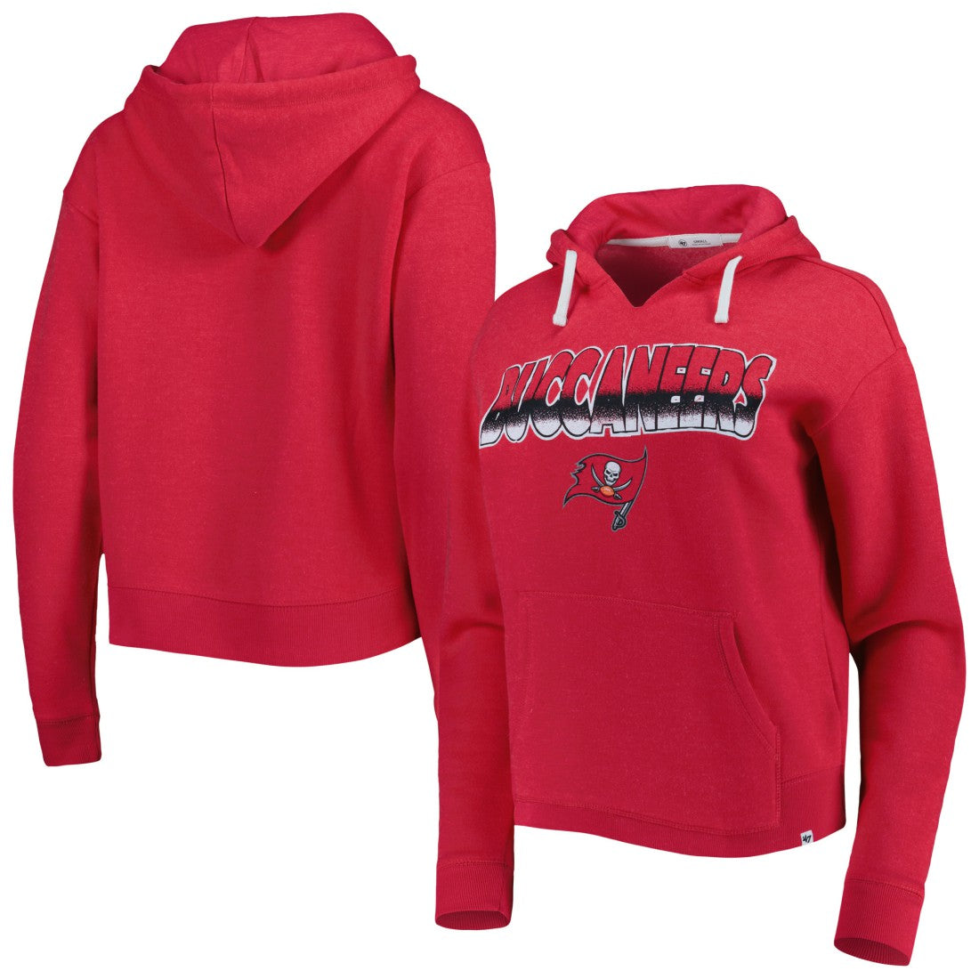 Tampa Bay Buccaneers '47 Women's Color Rise Kennedy Notch Neck Pullover Hoodie - Red sale